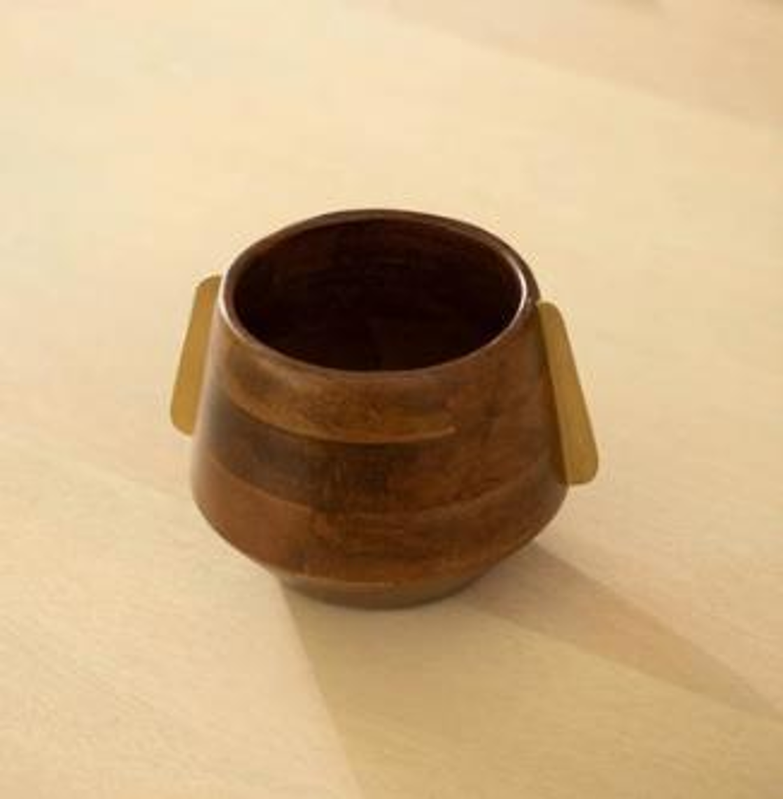 Wood Brass Bowl - Set of 2