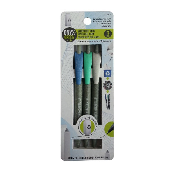 Gel Pens - Made of Recycled Milk Cartons (Black, Set of 3)