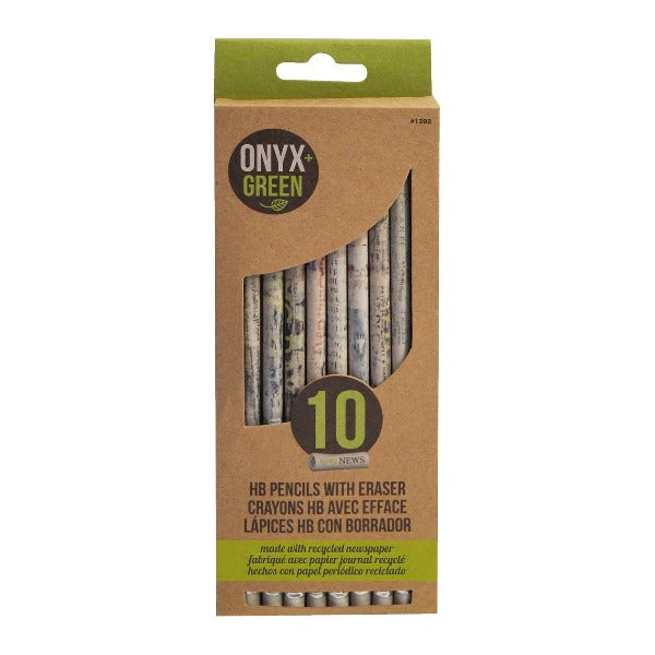 Pencils - Made of Recycled Newspapers (Pack of 10)