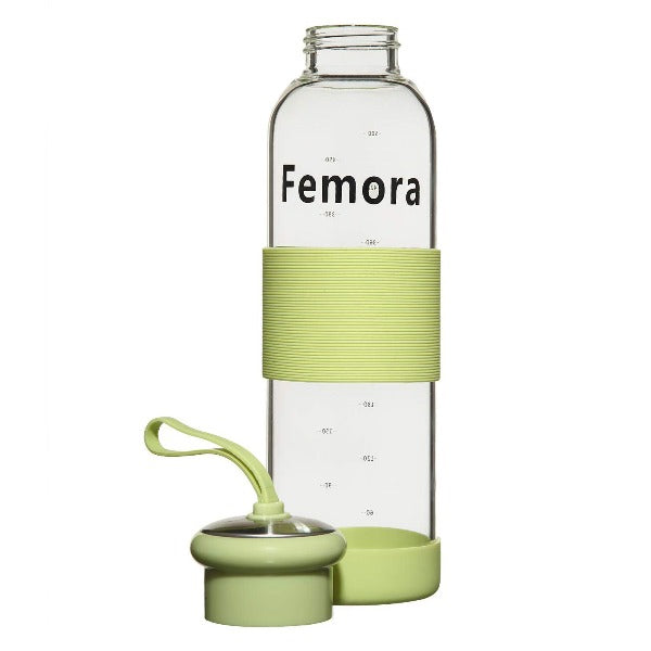 Borosilicate Glass Water Bottle (500 ML, Green)