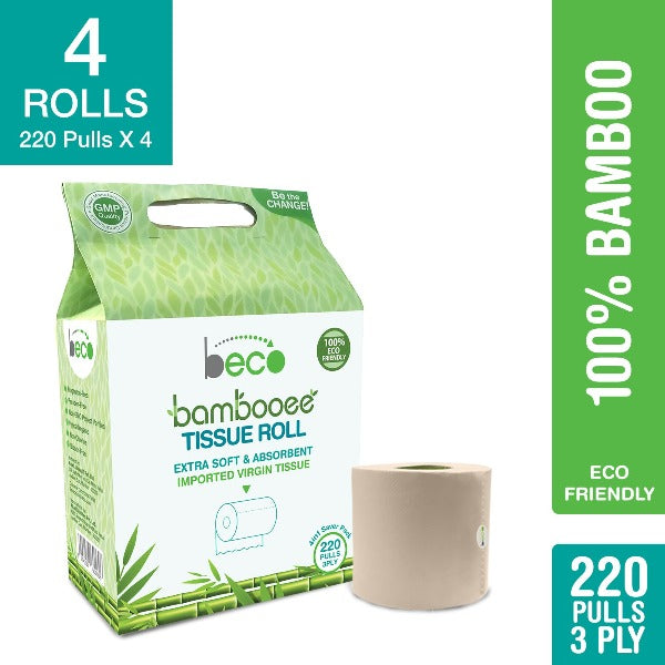 Bamboo Toilet Tissue Rolls (Set of 4 rolls, 3 ply)