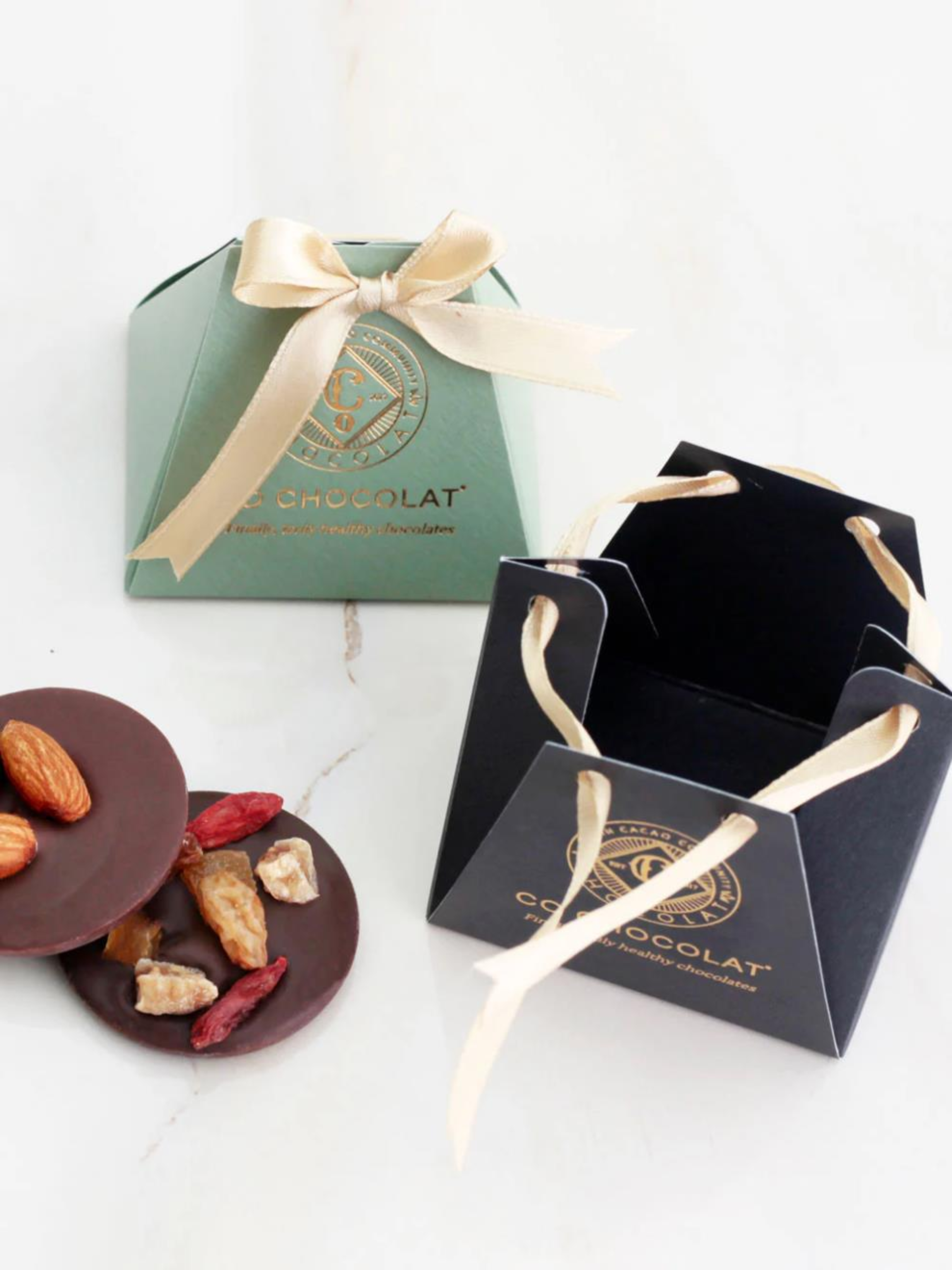 Pyramid Box With Two Cane Sugar-Free Mendiants