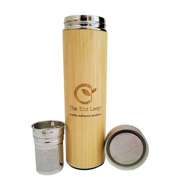 Bamboo Flask with Deep Tea Strainer - 500 ml