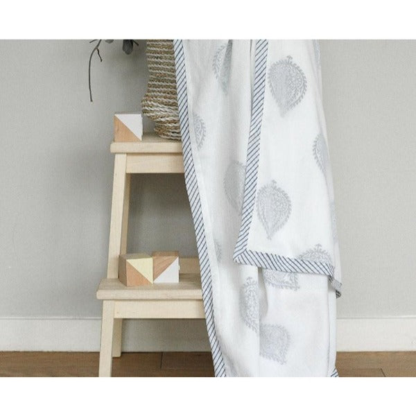 Receiving Blankets - Organic Cotton, Hand Block Printed - Fort