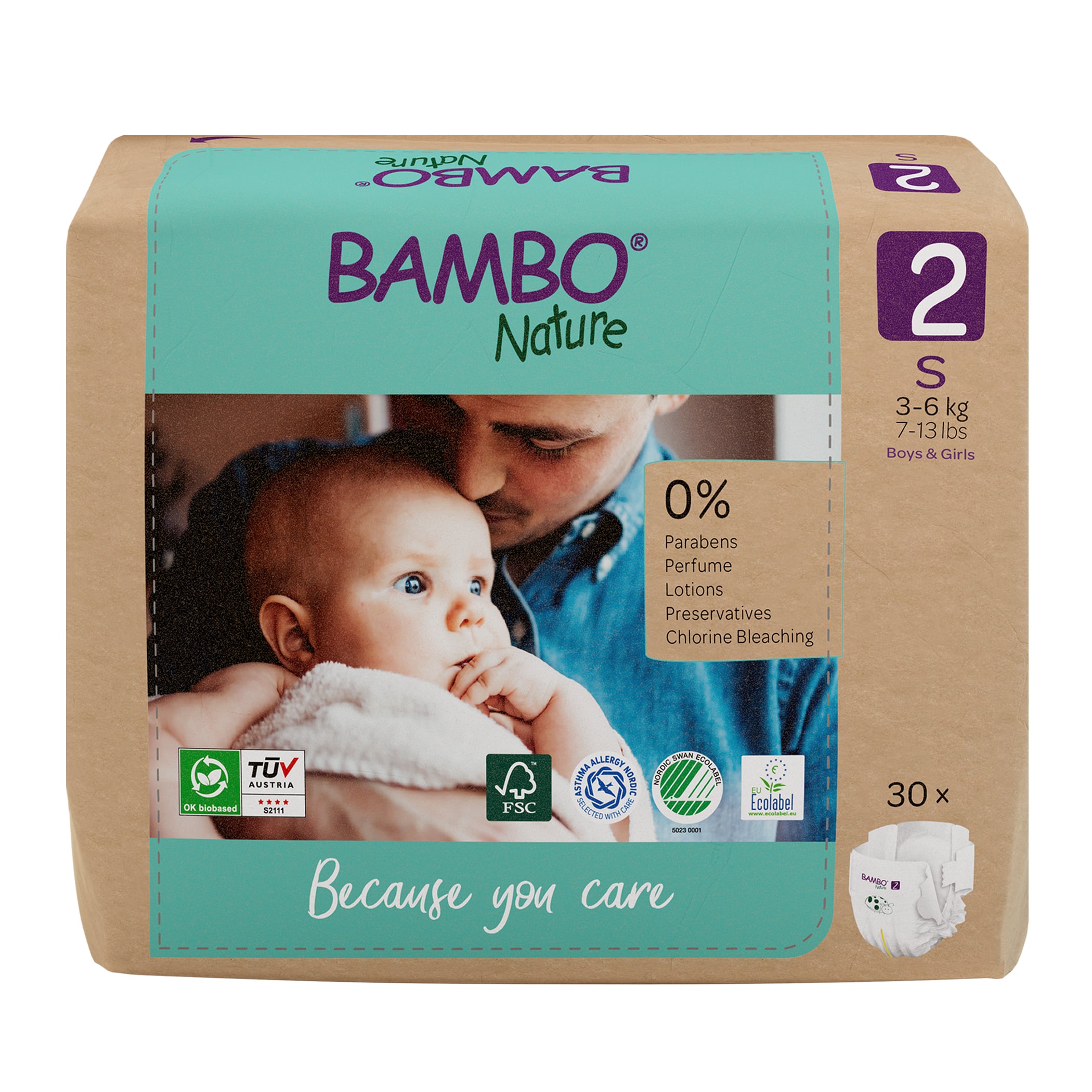 Eco-Friendly Diapers (Size 2, 3-6kgs)