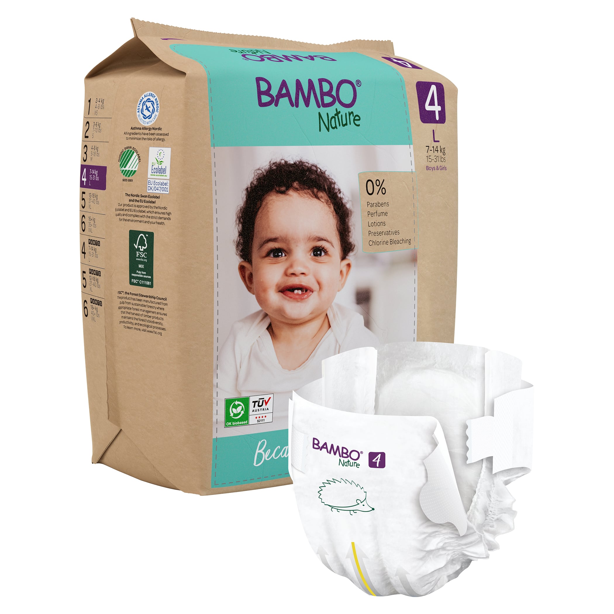 Eco-Friendly Diapers (Size 4, 7-18kgs)