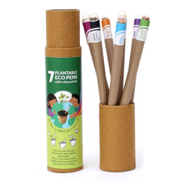 Eco-friendly Coloured Ink Plantable Pens (Set of 7)